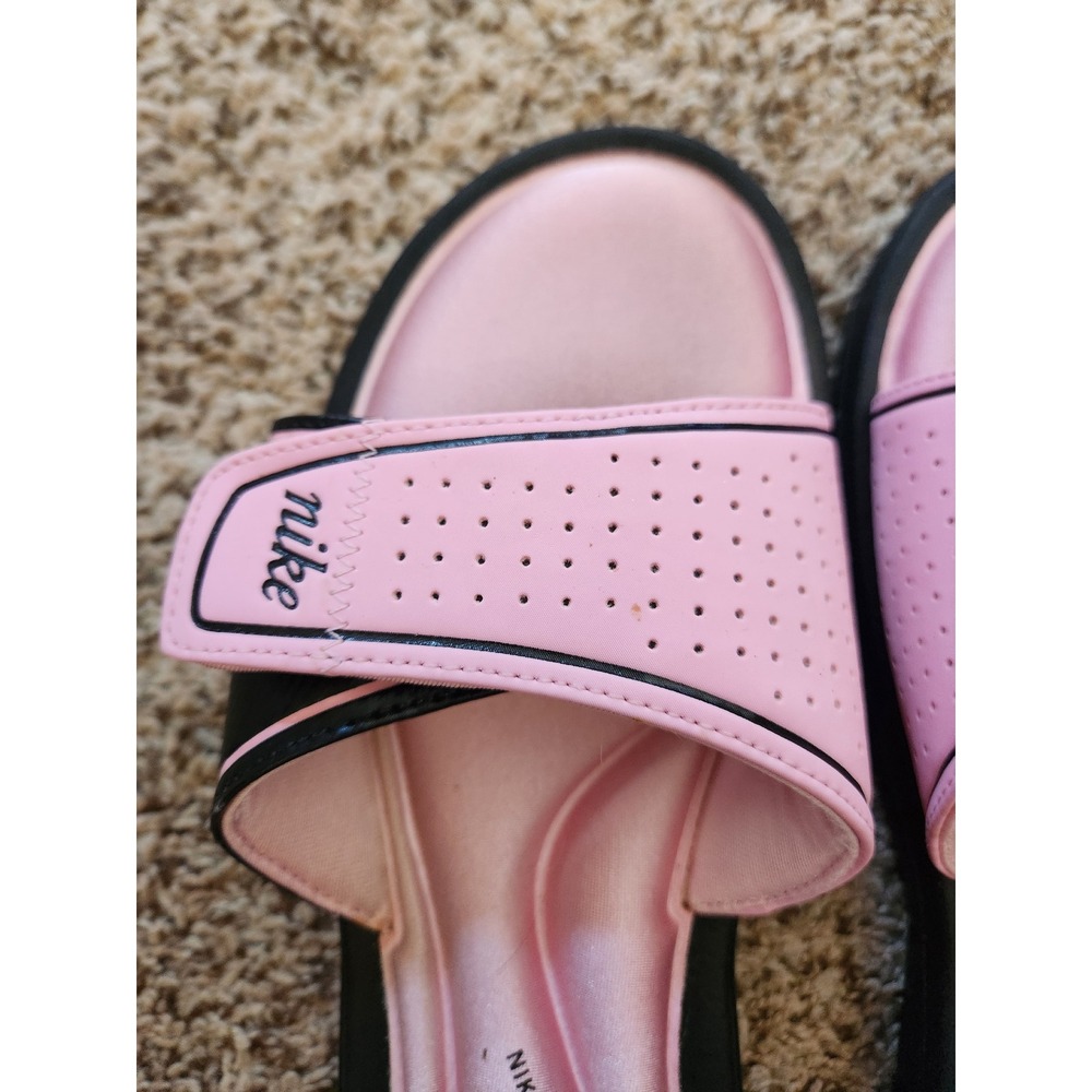 Nike Comfort Footbed Slides Pink Black Athletic Sandals Womens 10 - Picture 2 of 11